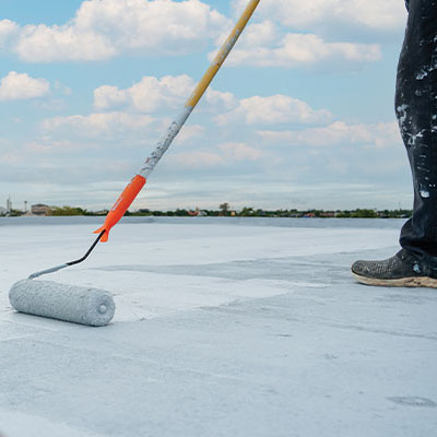 Uneven roof coating deterioration across metal panels