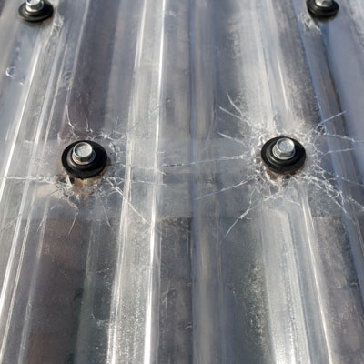 Why Are My Clear Roof Sheets Cracking - Cracks forming around screws